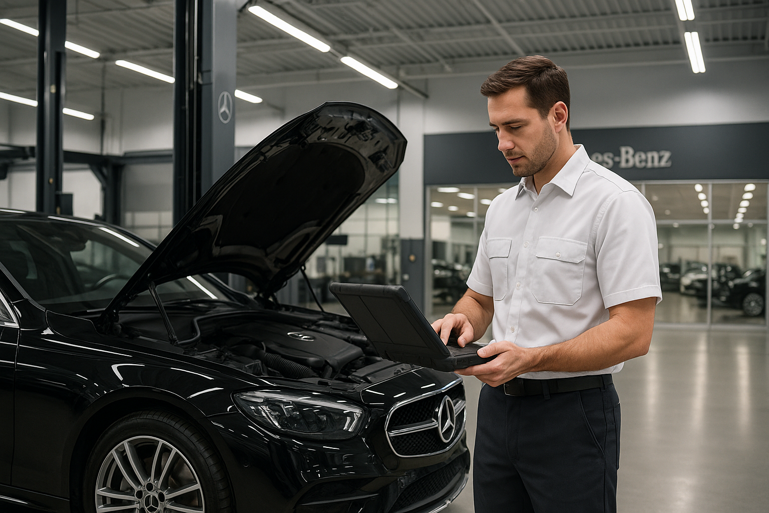 car technician in new dealership