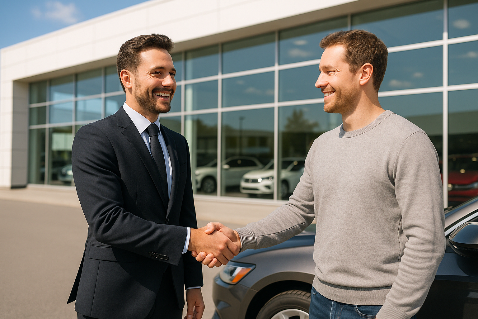 make it outside and them shaking hands